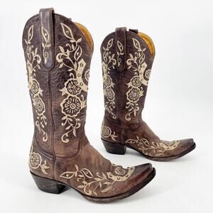 Old Gringo Women’s 7.5 Chocolate Brown Lucky Horseshoe Snip Toe Cowgirl Boots